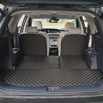 아이빌 신형퀼팅 4D 자동차 자동폴딩 트렁크매트   2열 등받이 풀세트, 팰리세이드 7인승, 블랙   골드스티치