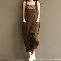 MA 빅사이즈 포켓 린넨 멜빵바지