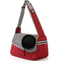 DOGnCATs 반려동물 통기성 메쉬 메신저백 S038, 와인레드