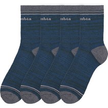 컬럼비아 자가드 쿠션 미들삭스 4족, 다크그레이 + 네이비