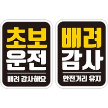 제제데코 초보운전 자동차 탈부착 자석 고휘도 반사 스티커 시트지 사각세로 L110 2종 세트, LC033, LC056, 1세트