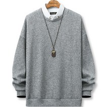 블루포스 남성용 니트 엘라빈 오버핏 무지 라운드 단체복 티셔츠