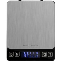 벨라쿠진 0.1g 단위 측정 컴팩트 스텐 주방 저울 1kg G1-0179, 혼합색상