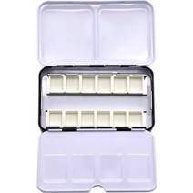 메이크마인 고체 격자 수채화물감 빈 에나멜 케이스 탈착 팔레트, 12칸, 1개