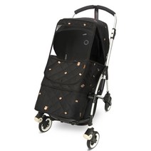 마니또 멜란지 자수 패딩 부가부 비 유모차 방한 전용 커버, 테디베어 블랙, 1개