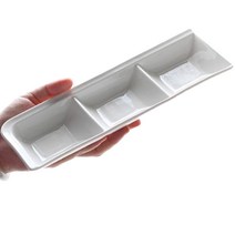 블루스토머 수채화 물감 파레트 접시 E타입 화이트 26.8 x 9 x 2.8 cm, 1개, 3칸