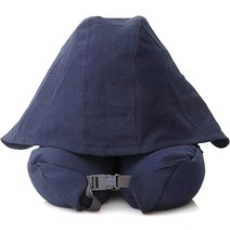 휴대용 U자형 후드 목베개, 03 네이비 블루