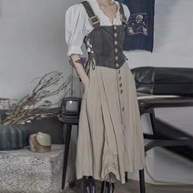 페이퍼먼츠 가데나 빈티지 멜빵 투톤 원피스 02450