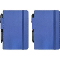 페이퍼랩 펜루프 고리 양장 밴딩수첩 M 32절 + 3색 볼펜 세트, 블루, 2세트