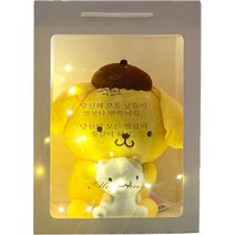 모리앤 산리오 프렌즈 중형인형 폼폼푸린 + 메시지쇼핑백 세트, 혼합색상