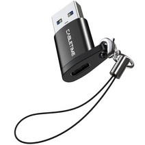 케이블타임 스트랩 C타입 to USB 3 고속 OTG 젠더 CP71, 3cm, 블랙