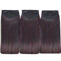 하이유니 단발 볼륨업 헤어뽕 붙임머리 헤어피스, 다크브라운, 3개