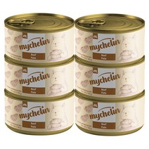 마이베프 전연령용 마이슐랭 고양이 비프 파테 습식캔, 소, 80g, 6개