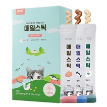 캣츠힐 고양이 매일스틱 버라이어티팩 짜먹는 간식 10g x 3종 x 10p, 연어, 참치, 닭고기, 1세트