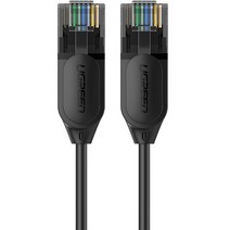 유그린 울트라 슬림 CAT6A 기가 랜선 랜케이블 0.5m, 2개, 블랙