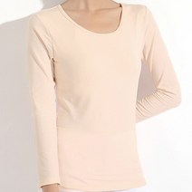 여성용 모달 일체형 브라탑 긴팔 티셔츠