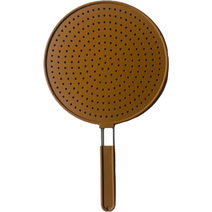 그린리빙 스트레이트 튀김 오일 방지 프라이팬 덮개 브라운, 26cm, 1개