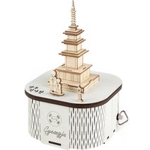 영공방 DIY 회전우드 오르골 경주 석가탑 3D 입체퍼즐, 혼합색상