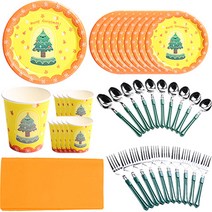 파티해 크리스마스 파티 테이블 셋팅 패키지 10인용 5종 세트 트리, 혼합색상, 1세트