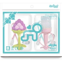 유아용 앙쥬 3D 포도 치발기 + 고양이 과즙망 세트, 치발기 + 과즙망 + 리필 2p + 클립(랜덤발송) 2p + 케이스 2p, 혼합색상