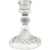 쌍떼 캔들 홀더 유리 촛대 미들 다이아몬드