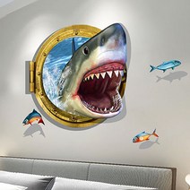 감각을 깨우는 벽 스티커 3D상어, 혼합색상