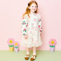 헤이미니 여아용 브리티쉬 플라워 아가일 샤 원피스