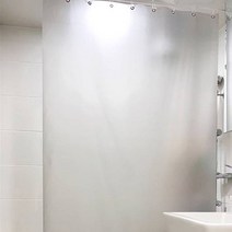 늘푸른 욕실 화장실 욕조 가림막 샤워커튼 + 커튼고리 10p 세트, 연블랙, 1세트