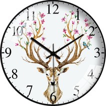 리치오션 사슴 벽시계 30cm 타입 A, 블랙