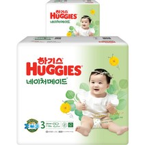 하기스 NEW 네이처메이드 밴드형 기저귀 여아용 중형 3단계(7~10kg), 148매