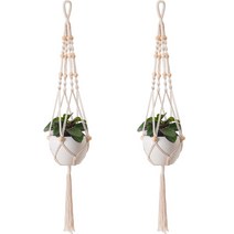 보나라온 마크라메 행잉 화분 걸이 2p, 04 코튼 로프 D