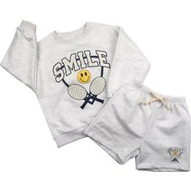 바오밥나무 아동용 테니스 스마일 하프팬츠 상하의 세트