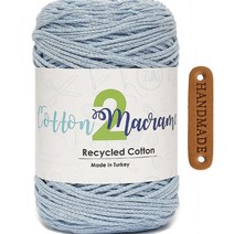 니뜨 코튼 마크라메2 실 250g + 라운드 엣지 라벨 세트, 17 스카이, 1세트