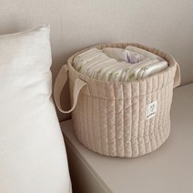 마이리틀데이지 누빔 바구니, 베이지, 1개
