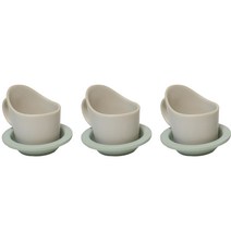 달소금 도자기 무광 파스텔 종이컵 홀더 받침 3세트, 민트
