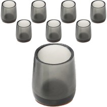 체어서퍼 얇은의자 소음 바닥 스크래치 방지 펠트 원형 다리용 의자 발커버 L, 블랙투명, 8개