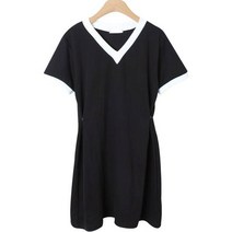 크렁트 투톤 배색 반팔 원피스 cpops8613k32