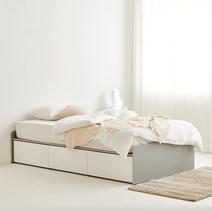 라온퍼니쳐 무헤드 멜로우 수납 침대 프레임 방문설치, 그레이콤비