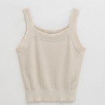 여성용 베이직 스퀘어 슬리브리스 니트 R-T-6511