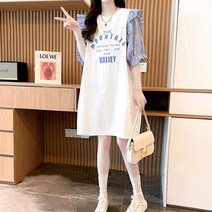 메이첼 스트라이프 소매 포인팅 믹스매치 원피스 02267