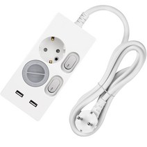 스윗홈 개별 스위치 USB 2포트 멀티탭 2구 + 안전커버 세트, 1.5m, 1개