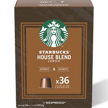 스타벅스 네스프레소 하우스 블렌드 룽고 빅팩 캡슐커피 206g, 5.7g, 36개, 1개