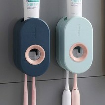 원터치 치약 디스펜서 2종 세트, 1세트, 네이비, 스카이블루