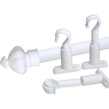 썬데코 커튼봉 왕관 14호 + 조절 브라켓 세트, 화이트