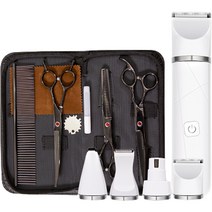 정글살롱 반려동물 4in1 멀티트리머 이발기 + 소프트컷 미용가위 세트, 혼합색상, 1세트