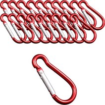 올셀 고강도 알루미늄 아웃도어 캠핑 차박 등산 카라비너 20p, 레드