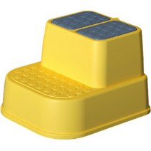 큐랑 어린이 미끄럼방지 논슬립 다용도 발판 의자 2단 안전 디딤대, 옐로우