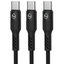 신지모루 로프 C타입 고속충전 케이블 3p, 1m, 블랙