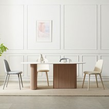 제이픽스 포세린 세라믹 템바보드 1600 식탁 테이블 방문설치, 올화이트(상판), 내츄럴(하부)
