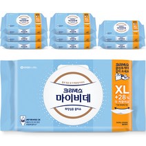 크리넥스 마이비데 클린케어 엑스라지 화장실용 물티슈 캡형, 9팩, 40매